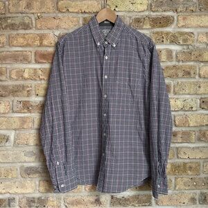 J. Crew Navy, Pink, White Slim Fit Micro Check Button Down